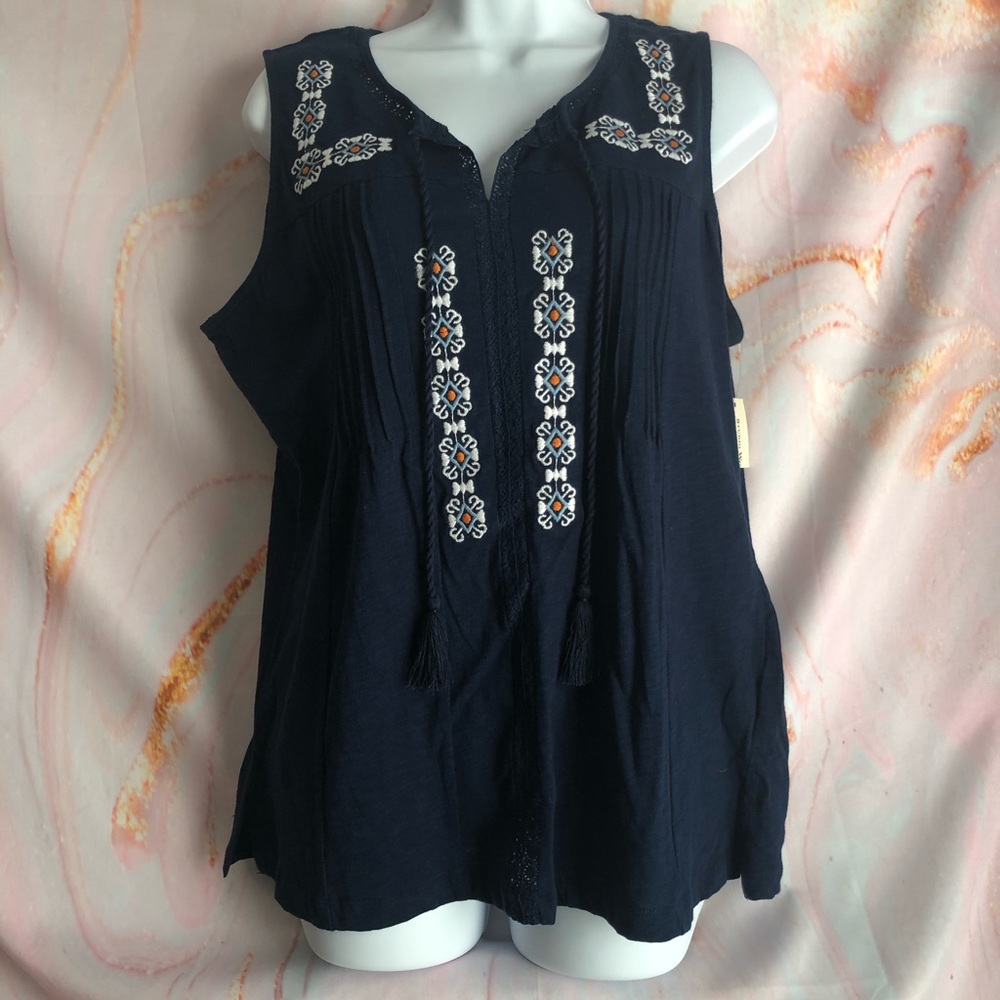 Studio Works Navy Cotton Tank